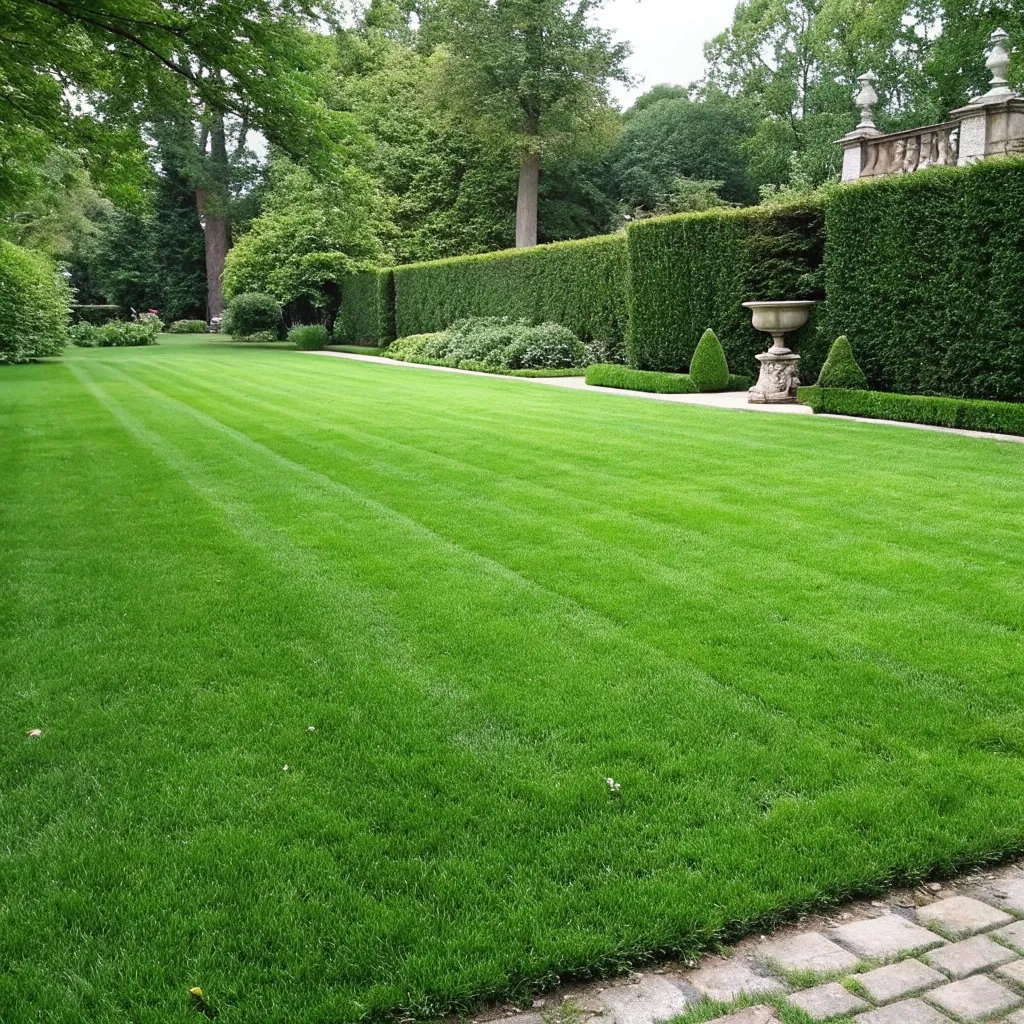 Beautifully maintained lush green lawn